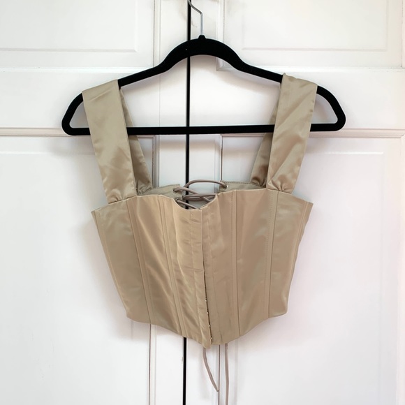 Danielle Guizio Nude Satin Ribbon Corset - Picture 7 of 10